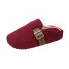 Thick-bottomed bag head, velvet warm half slippers, women's 2025 autumn new Korean version, one-pedal casual outer cotton slippers