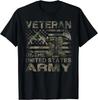 Distressed American Flag Camouflage Proud US Army Veteran Gift Unisex T-Shirt