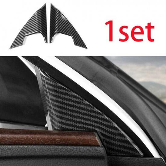 For Toyota Avalon 2019-2022 Carbon Fiber A Pillar Front Triangle Cover Trim 2pcs
