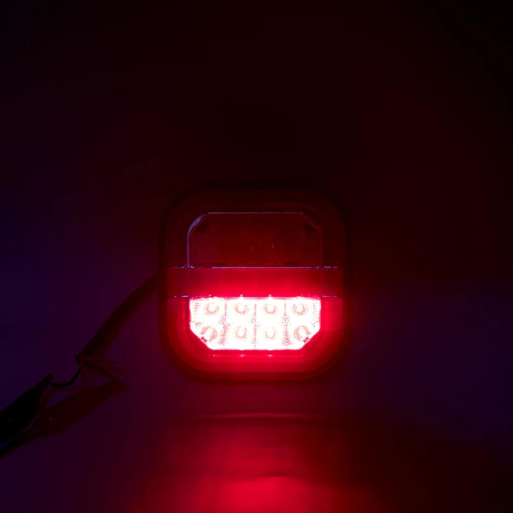 2pcs 12V 24V 4inch Square LED Tail Light Licesen Plate Taillight Turn Signal For Trailer Bus Pickup Rear Left Right Brake Lamp