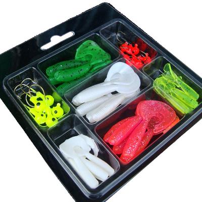 35Pcs Soft Worm Lure Lure Set Head Jig Hooks Fishing Baits Set Tackle