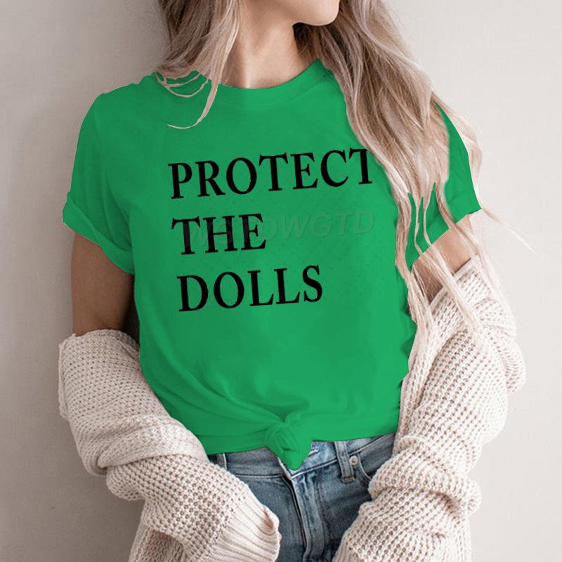 Lustige Protect The Dolls T-Shirts Unisex Damen Mode Lässige Tops Streetwear Freizeitkleidung Protect The Dolls Spruch Unisex T-Shirt
