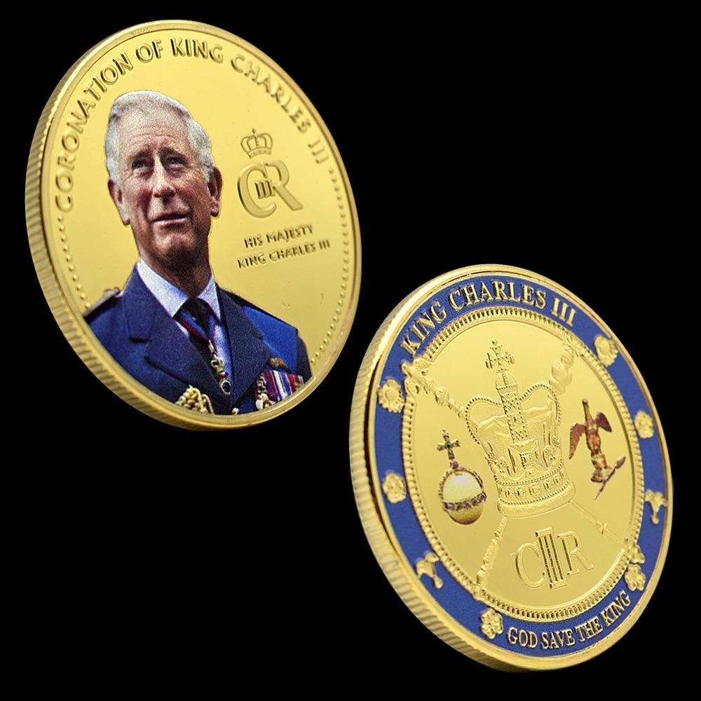 Coronation Medal for King Charles of England, 4 types, gold and silver commemorative coins, royal coins