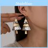 Trendy Long Alloy Christmas Tree Earrings Featuring Vibrant Geometric Star Shapes Celebrations For