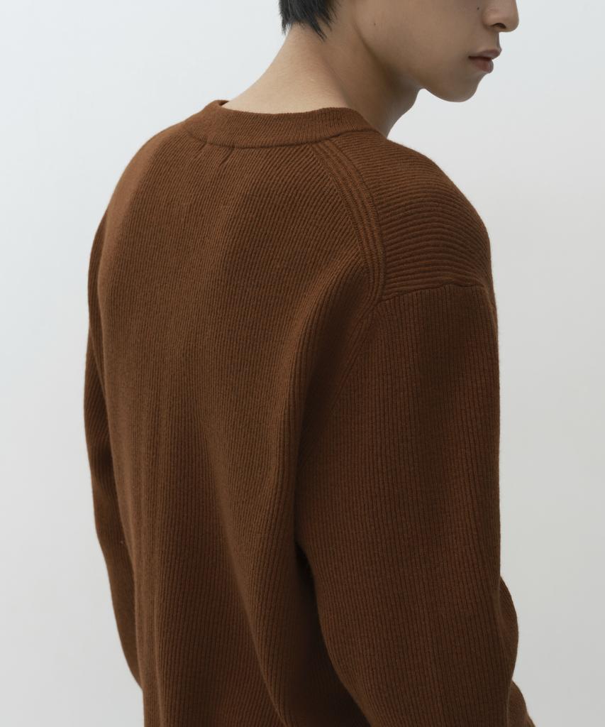 Musinsa Standard [Victoria Wool] Minimal Ribbed V-Neck Knit [Brick]