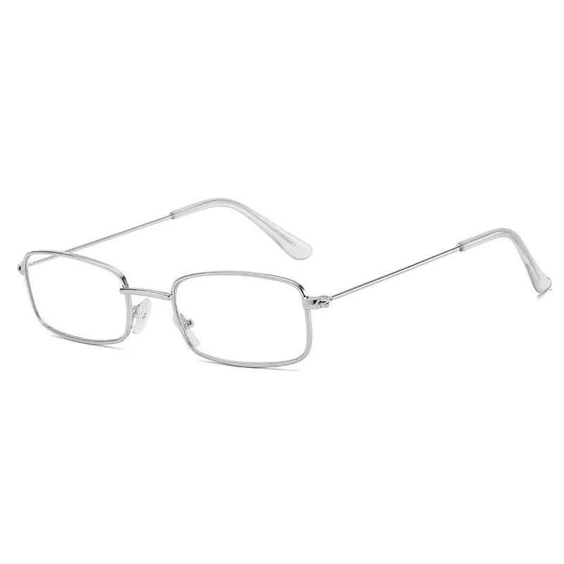 

Fashion Small Square Glasses Frame for Women Metal Blue Light Blocking Glasses Japanese Men Retro Trendy Reading Y2K Eyeglasses серебряный