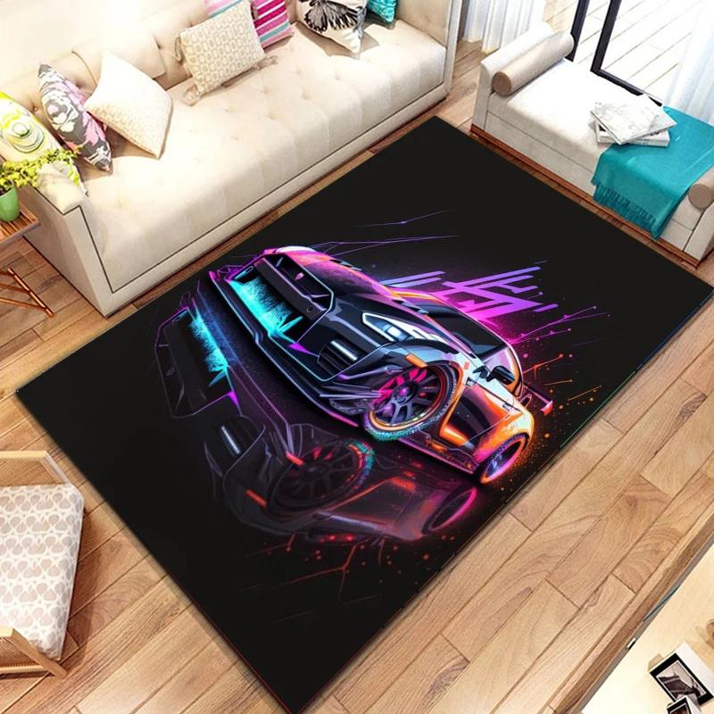 Racing Car Pattern Artwork Rug Bedroom Living Room Cool F1 Carpet for Kitchen Floor Mats Home Decor Non-Slip Floor Pad Mat