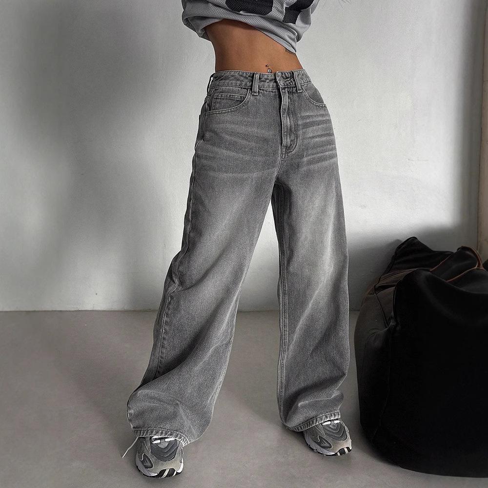 Damen Retro High-Waist Wide-Leg Jeans – Frühling/Herbst Modetrend