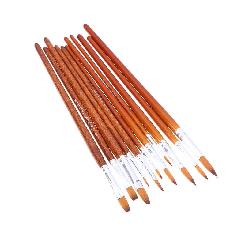 Professional Fine Detail Artist Brushes Set Flat and Pointed Head Premium Paint Brushes for Canvas Watercolor Art Drawing