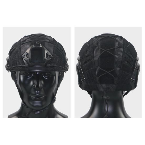 Taktische Helmabdeckung mit elastischem Band Wasserdicht Verschleißfest Klettverschluss Nicht reflektierender Helm