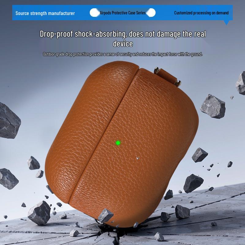 Lychee Pattern Leather Case for AirPods 4 - 4th Gen Protective Cover