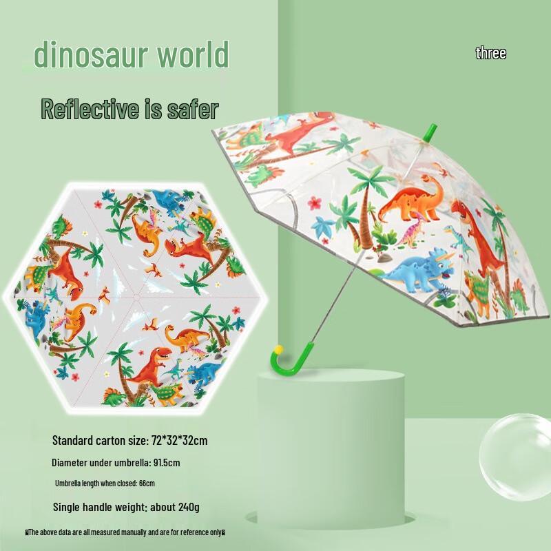 Kids' Animal World Safety Transparent Umbrella