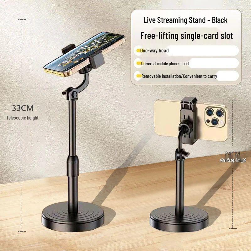 

Desktop Mobile Phone Holder with Fill Light for Streaming, Recording, and Top-Down Shots