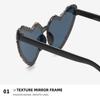 Candy Color Heart-shaped Sunglasses Sun-Protective Black Shades Glasses Outdoor Sunglasses