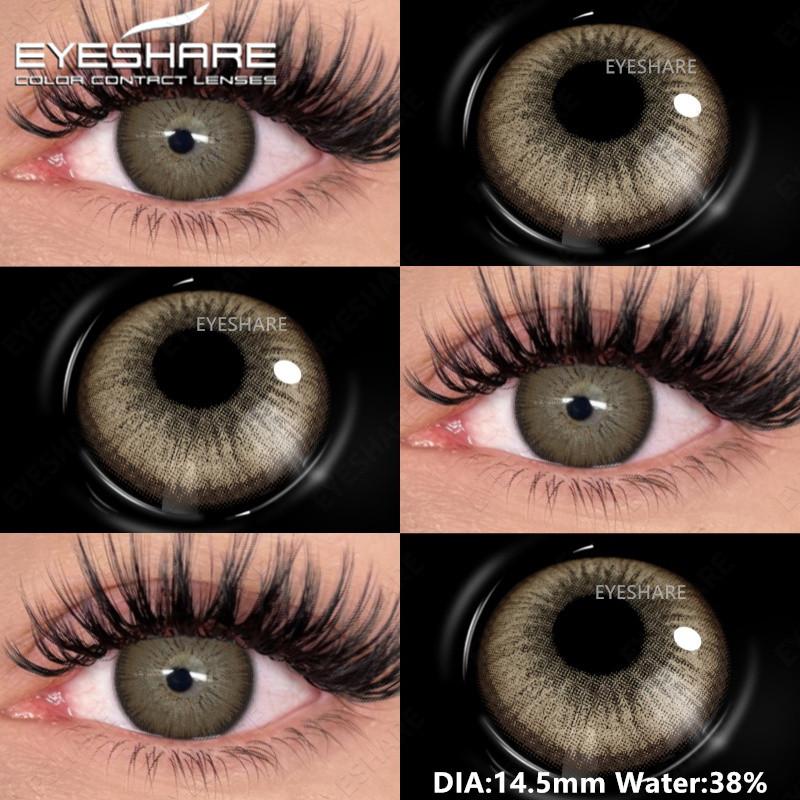 EYESHARE 1 Pair Fashion Colored Contact Lenses for Eyes Black Pupils Blue Green Cosmetics Yearly