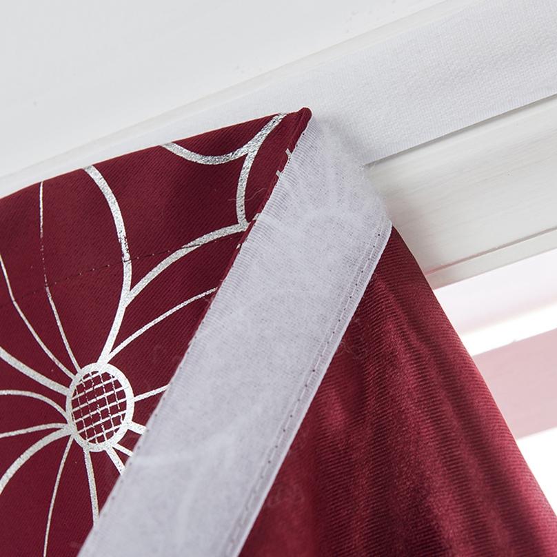Portable Curtains Window Drapes Bathroom Polyester Window Curtain Floral Printed Blackout Curtain