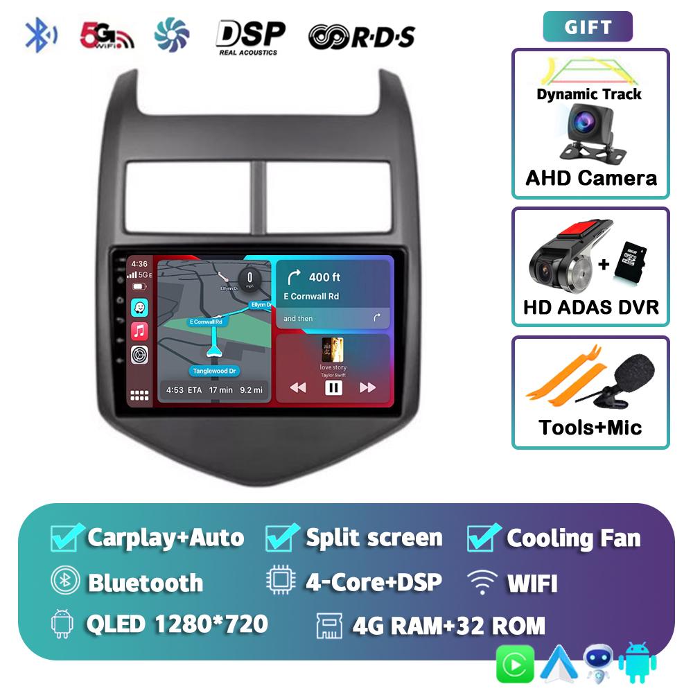 Android 14 Carplay Auto WIFI+4G Car Radio For Chevrolet Aveo 2 Sonic T300 2011-2015 Multimedia GPS Player Stereo 2din Head Unit