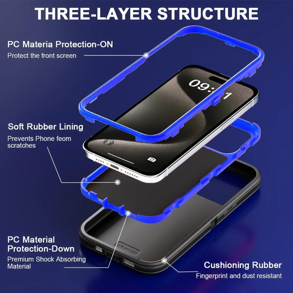 Heavy Duty Aromr Magnetic Defender Wireless Charging Case for IPhone Air 17 16E 15 14 13 Pro Max Ott Hard Armor Box Anti-drop Protect Cover Clip