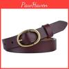 Classic Leather Womens Waist Belt With Alloy Closure For Elegant And Casual Looks