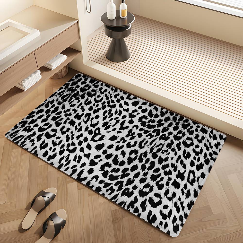 Leopardenmuster Fußmatte Nordischer Stil Schlafzimmer Wohnzimmer Fußmatte Haus Balkon Anti-Rutsch Alfombra