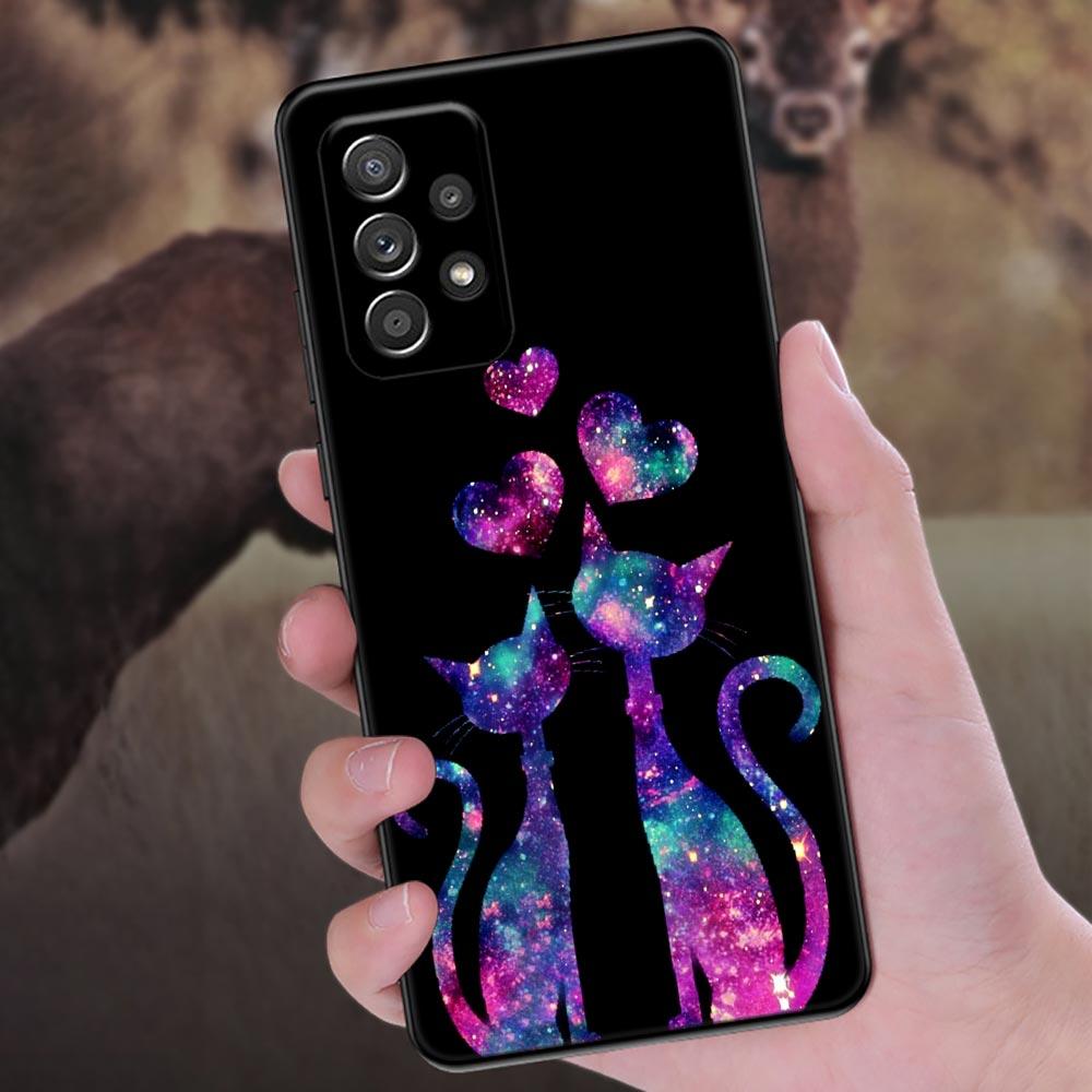 Funny Cute Cat Line Art Phone Case For Samsung Galaxy A57 A56 A37 A55 A36 A26 A54 A52 A35 A34 A25 A17 A16 A15 A07 A06 Soft Cover