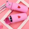 Estojo para canetas em formato de urso, caixa de armazenamento de silicone com design inspirado em animais, fecho de zíper, organizador de cosméticos e gadgets