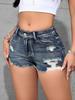 2026 Women's High Waist Slim Fit Raw Hem Denim Shorts - European & American Style