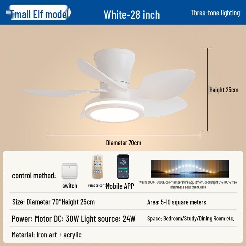 

Modern Minimalist Ceiling Fan with Light and Remote Control for Bedroom, Living Room, Restaurant, or Study.