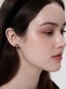 L'Ombrillant Black Cubic Heart Earrings