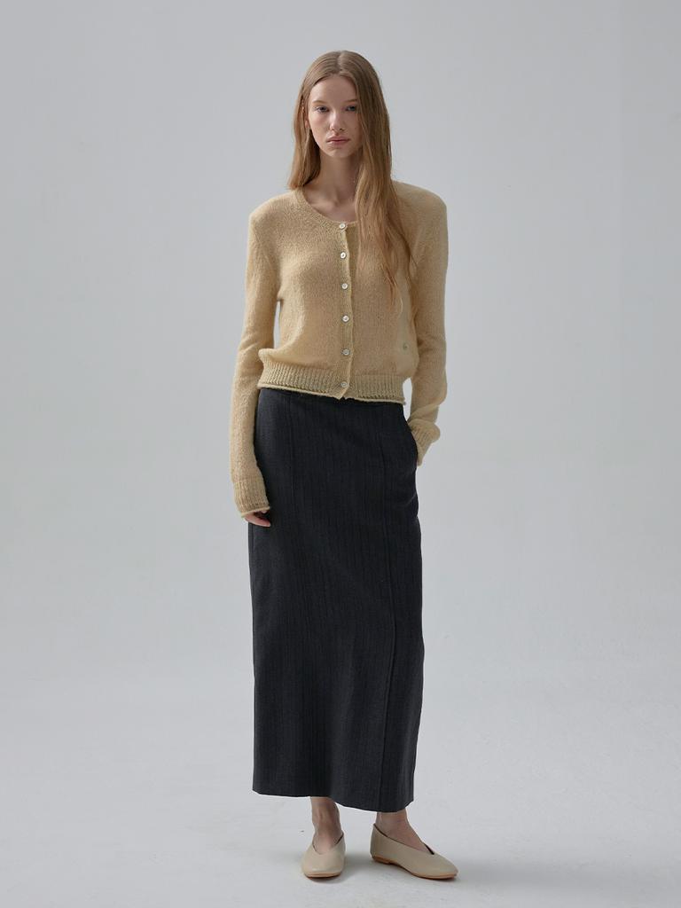 MOAT Mohair Sheer Cardigan (Butter Beige)