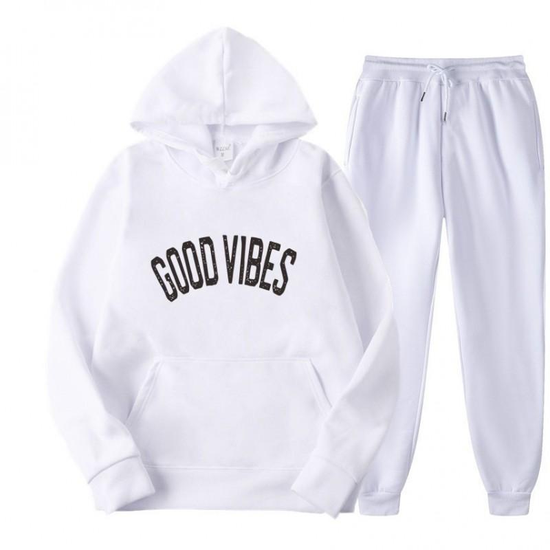 2026 Mens Tracksuit Set Hooded Sweatshirt Pants Winter Fleece Lined Casual Sportswear