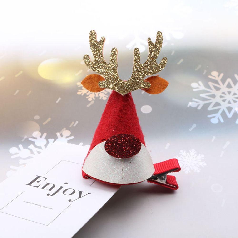 Zinc Zinc Alloy Bow Korean Style Headwear Christmas Hat Hairpin Christmas Hair Clip Kids Hair Accessories