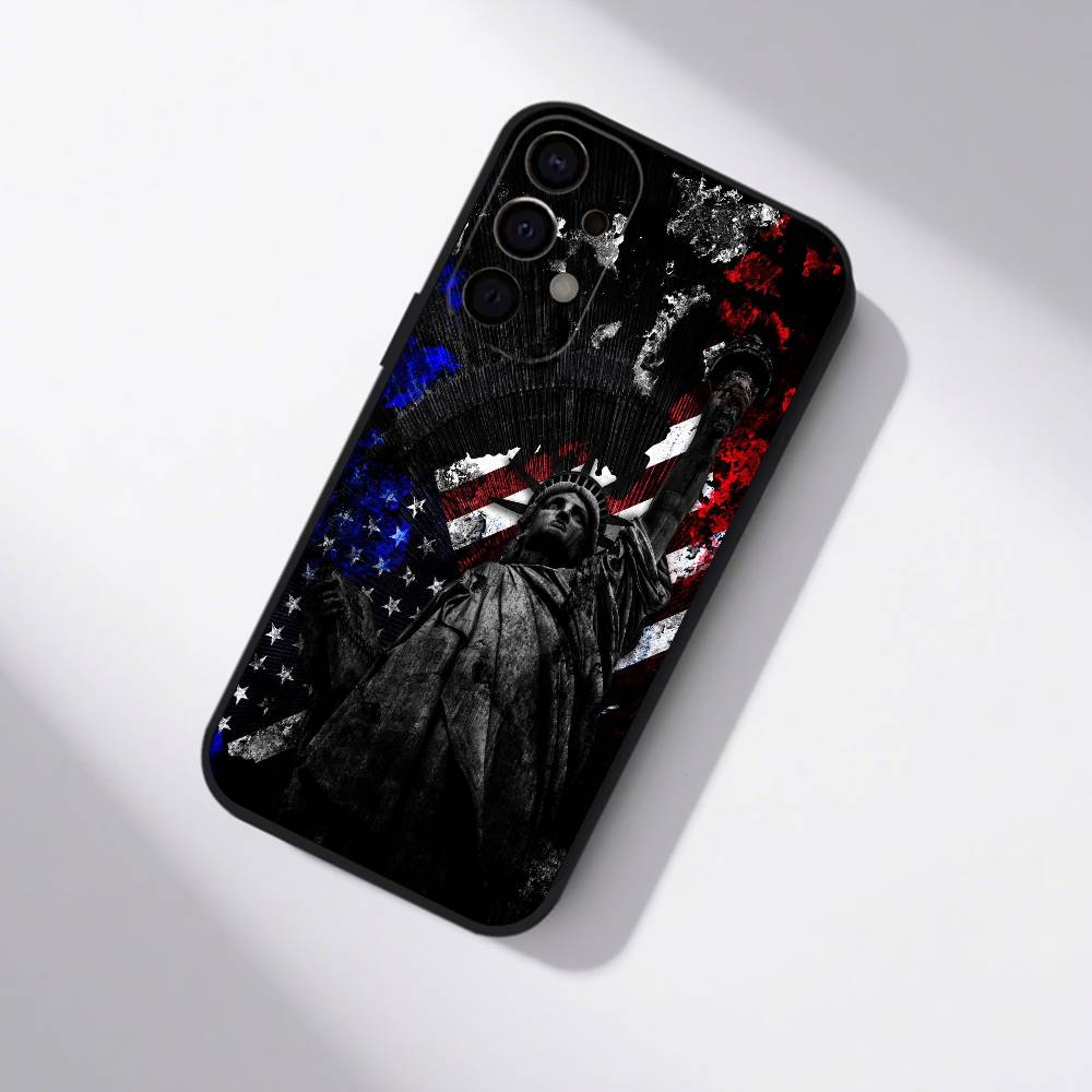 USA Flag American Phone Case For Samsung S25,S24,S21,S22,S23,S30,Ultra,S20,Plus,Fe,Lite,5G Black Cover