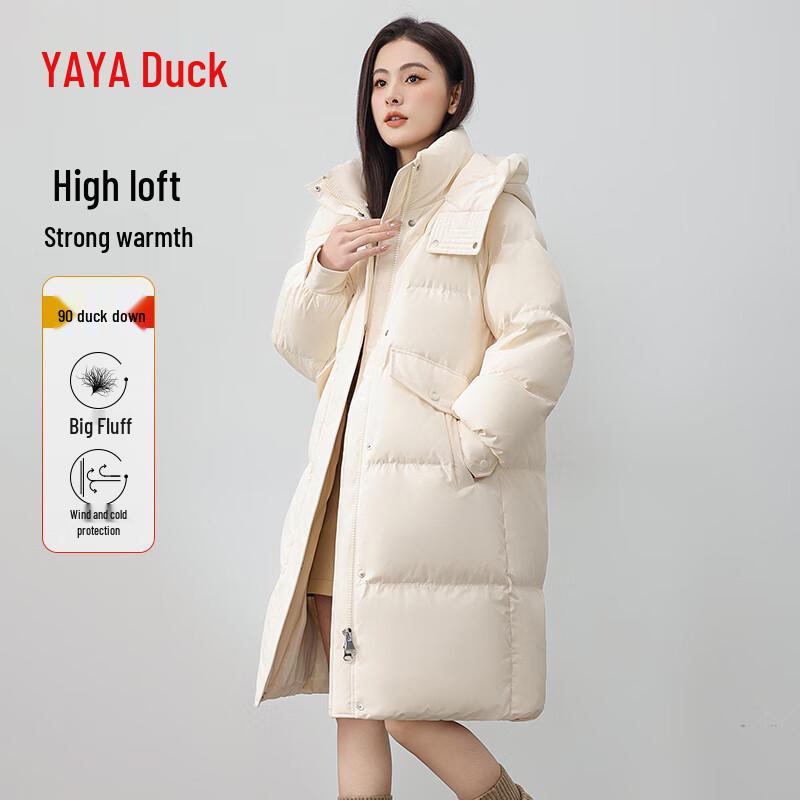 YAYA Women's 2024 Hooded Long Down Jacket