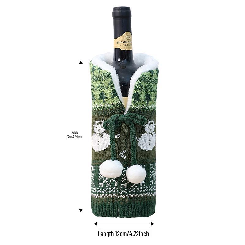 Cross-Border Christmas Wine Bottle Gown - Festive Red Wine Cover for Home Dining Table Decor.