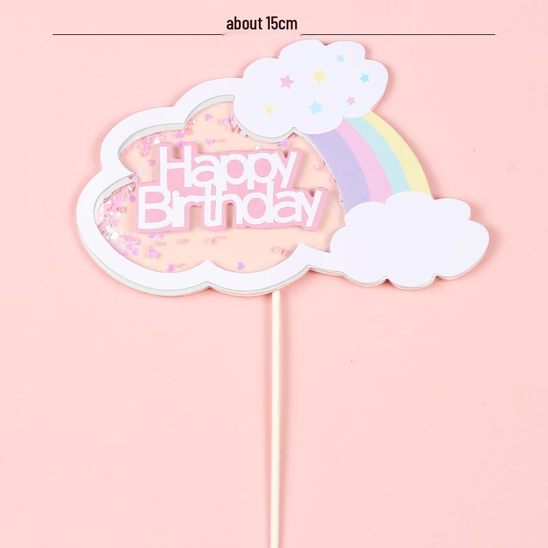 Rainbow Birthday Cake Toppers - Colorful Party Decorations & Dessert Table Accessories