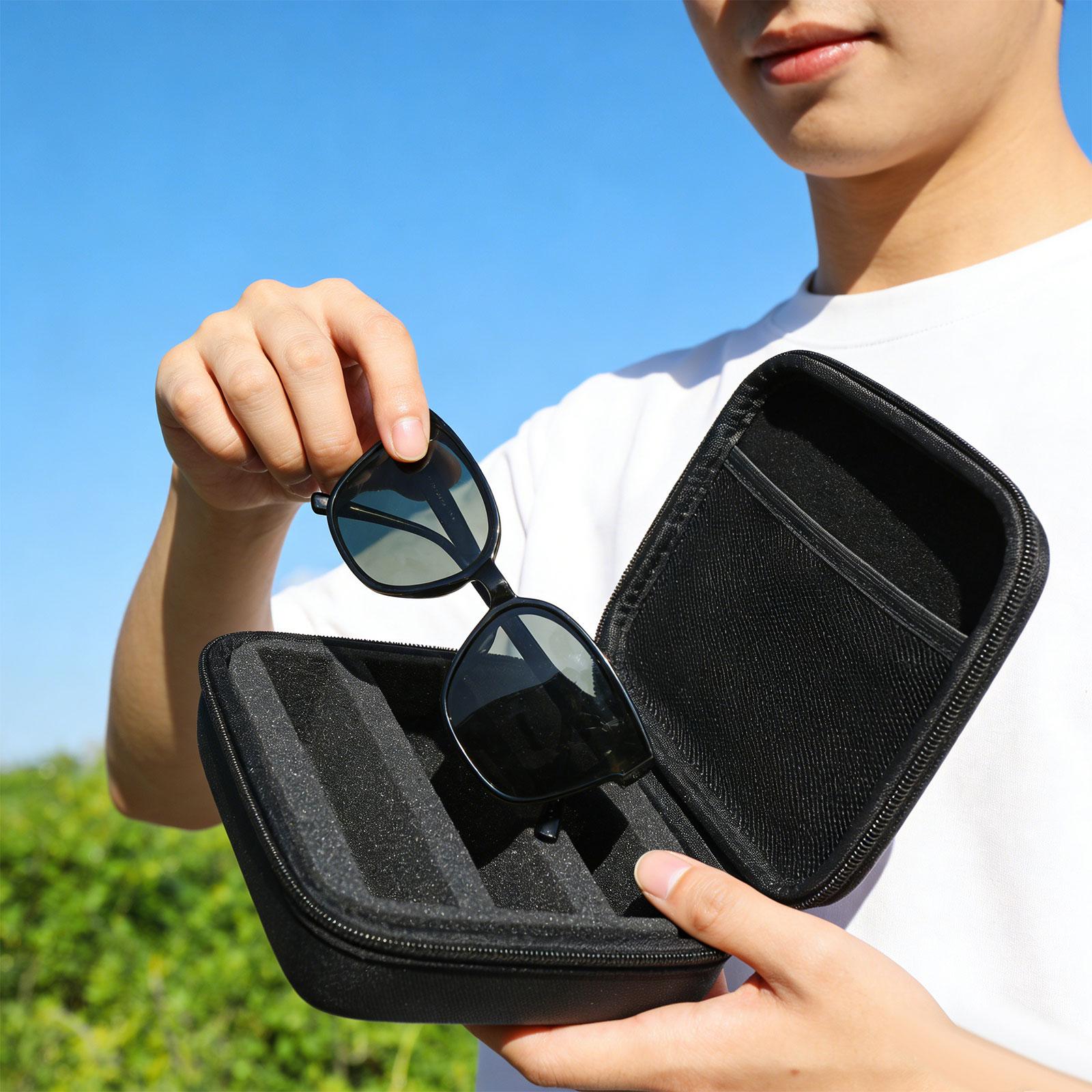 

Glasses Zippered Organizers Sunglass Stoarge Bag with Handle Shock Resistant Universal Eyeglasses Travel Carrying Case 1