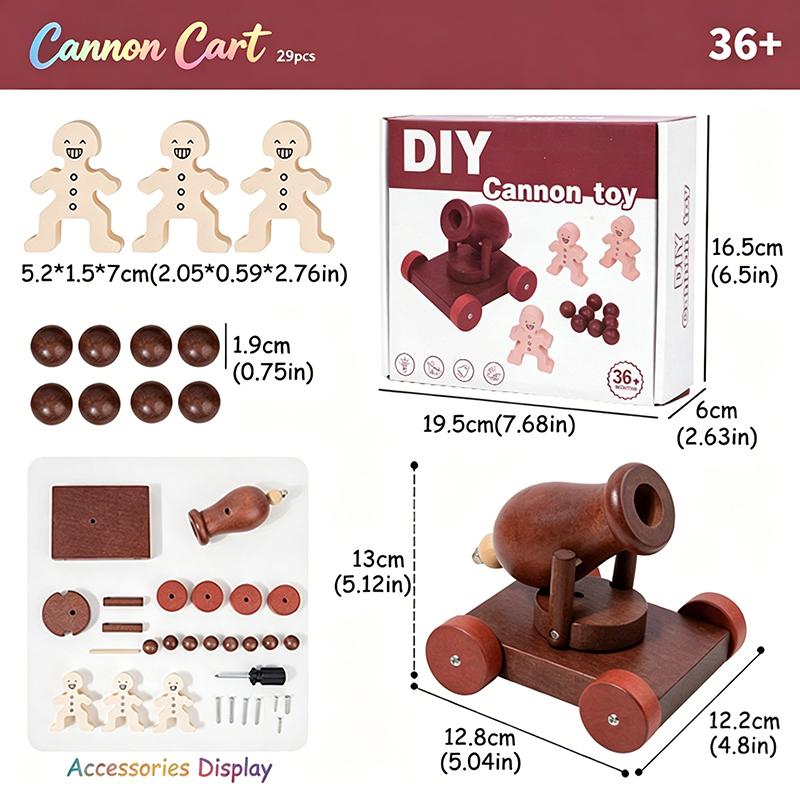 Holz DIY Belagerungsgerät Kanone Spielzeugset Kinder Schraubmontage Flugzeug Trebuchet Modell Pädagogische Bausteine Jungen Spielzeug Geschenk