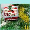 Charming Family Photo Frame Ornament For Christmas Tree Featuring Cute Resin Santa Design