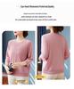 Stylish Thin Base Layer Knit T-Shirt for Middle-Aged Women, Small Size, Mid-Sleeve, Perfect for Spring and Autumn