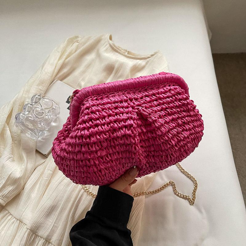 Summer New Straw Weaving Crossbody Bag Fashionable and Casual Shell Bag Women's Shoulder Bag
