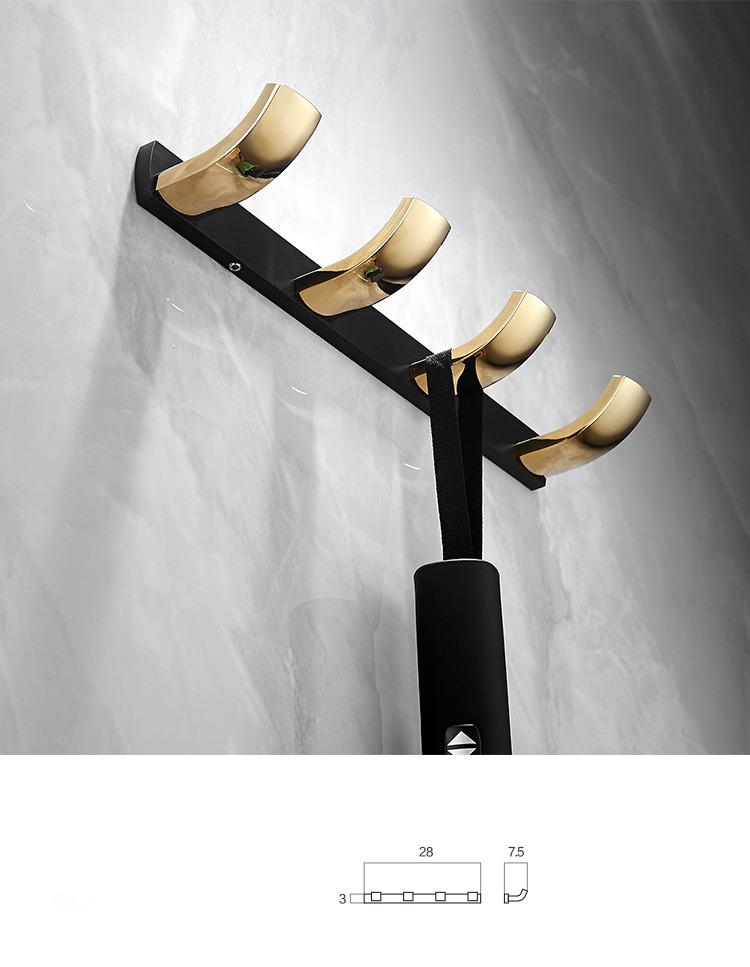 Brass Bathroom Accessories Gold & Black Bathroom Shelf,Towel Rack,Towel Hanger Paper holder,Toilet Brush Holder Bath Hardware