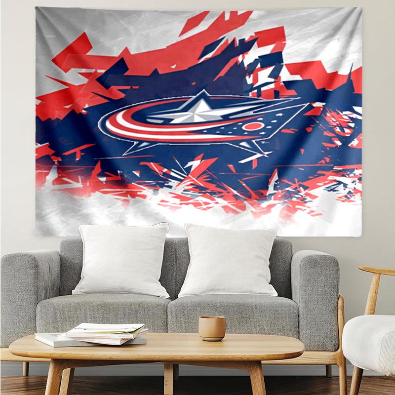 1PC Columbus Blue Jackets Heart Tapestry Accessories Playroom Tapestry, for Bedroom,Livingroom, dormitory Room Wall Decor Fan Birthday Gifts