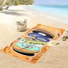Retro Cassette and Vinyl Design Beach Towel Quick-drying for Travel Outdoor Sports Jogging Beach and Swimming
