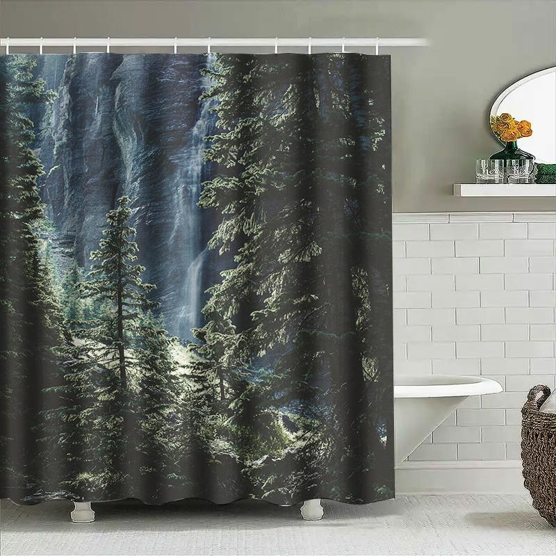 Vibrant Colorful Shower Curtain with Geometric Pattern Bathroom Decoration Home Improvement Decorations Waterproof Fabric for Ba