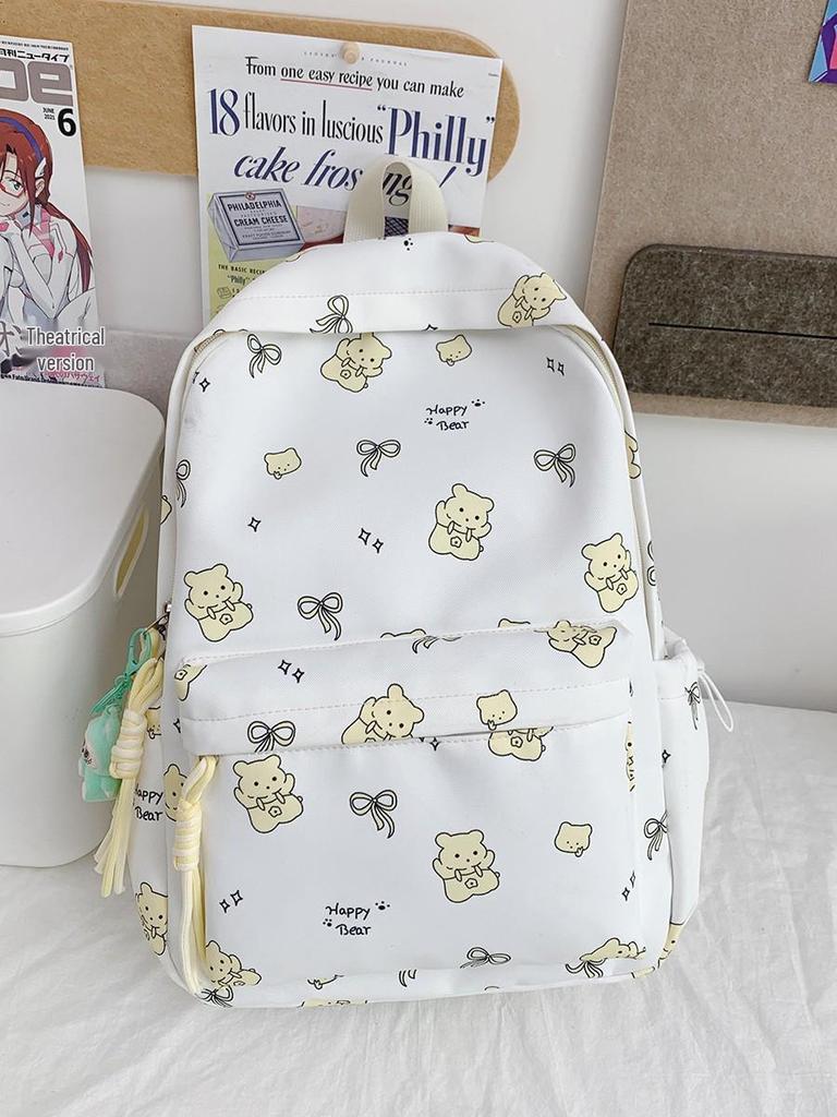 Chic Cartoon Backpack: Cute, Lightweight, High-Capacity Schoolbag & Sweet Casual Style for Students