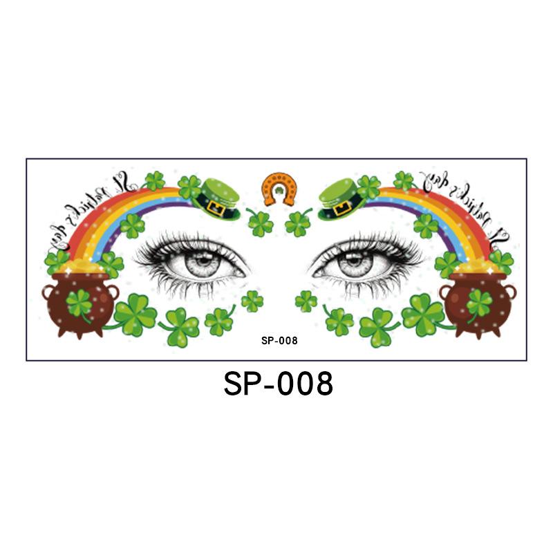 New St. Patrick's Day glitter makeup face stickers, Irish holiday party carnival tattoo stickers