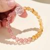 Natural stone crystal geometric beaded bracelet retro high-end bracelet women's niche light luxury versatile jewelry