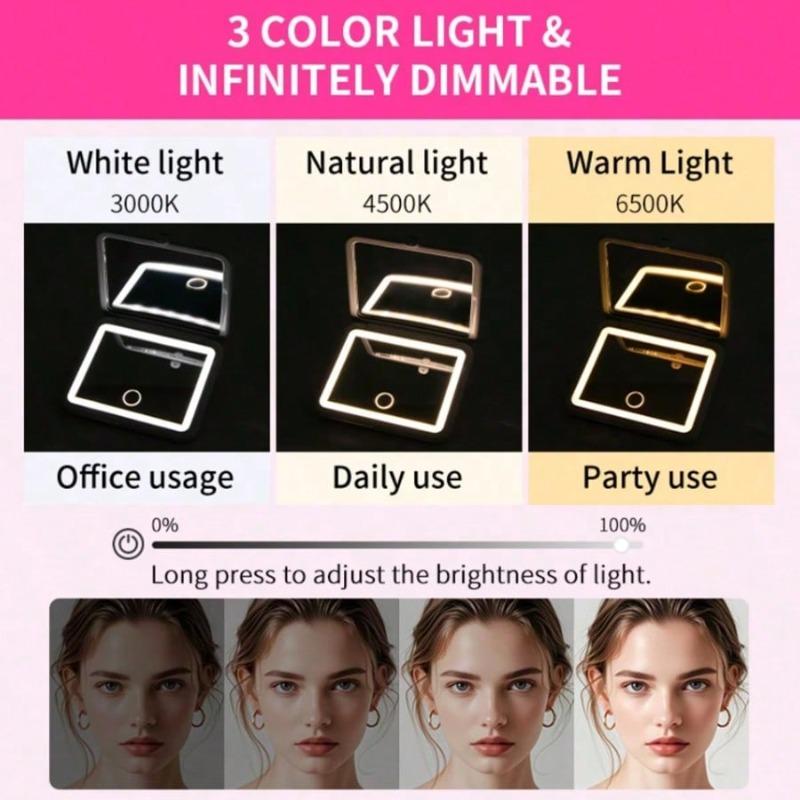 LED Makeup Mirror ,Makeup Mirror With Lights,Portable Mini Vanity Mirror ,LED Lighted Travel Compact Makeup Mirror,Pocket Mirror With Lights