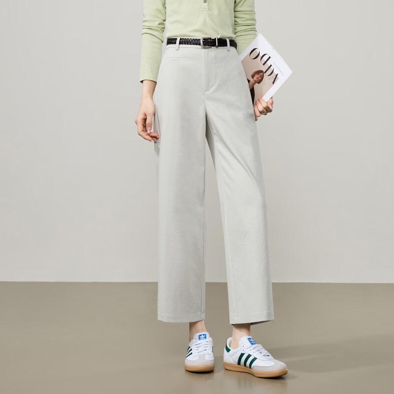 ESE-Y Women's Wrinkle-Resistant Titanium Cotton Straight-Leg Ankle Pants